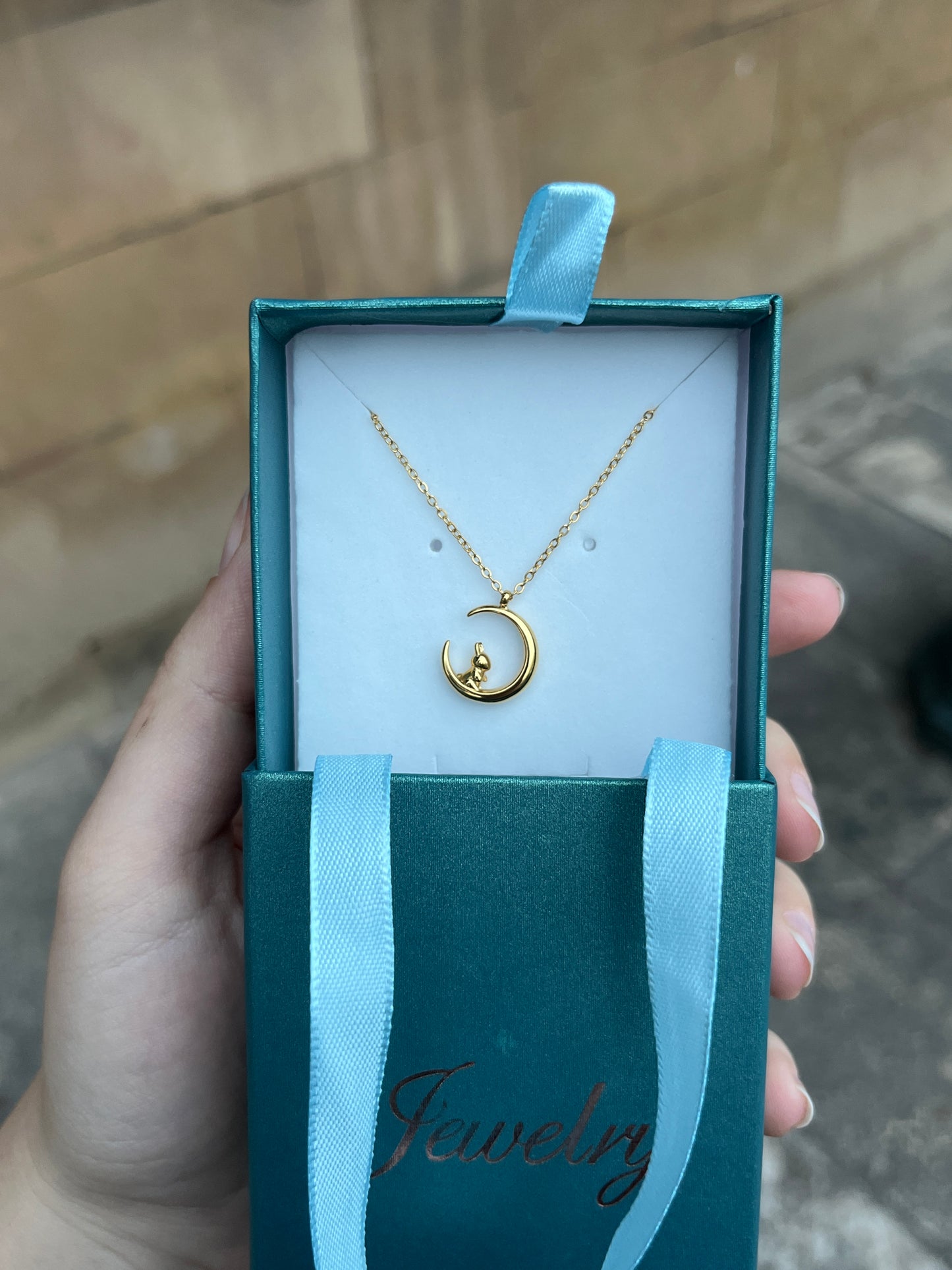 Collier Lune & Petit Lapin