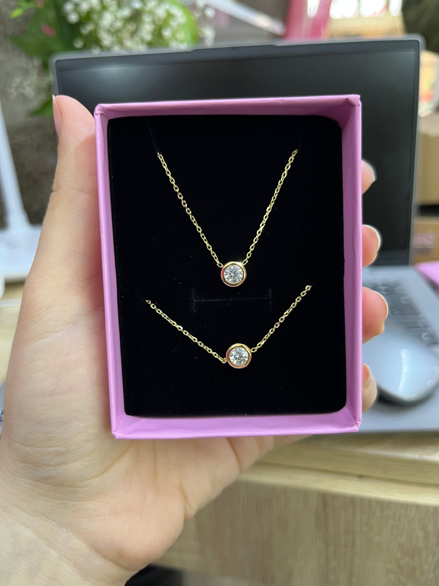 Ensemble Collier & Gourmette Minimaliste – Pierre Brillante