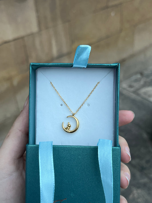 Collier Lune & Petit Lapin