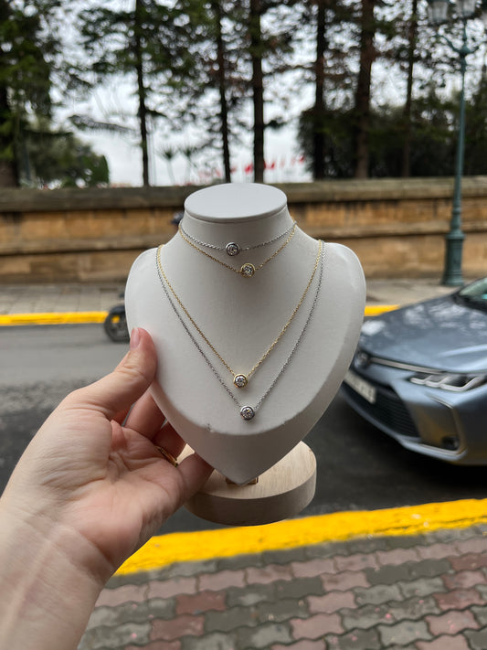 Ensemble Collier & Gourmette Minimaliste – Pierre Brillante